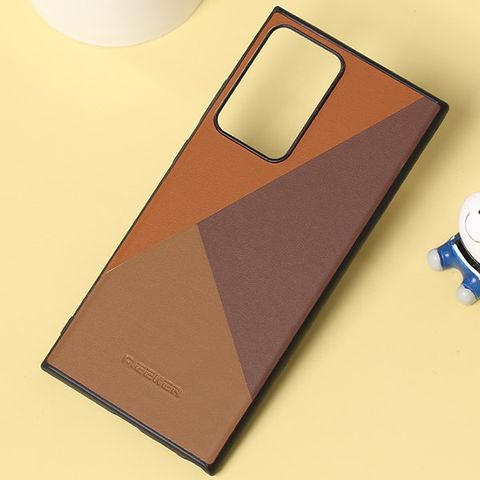 Ốp lưng Galaxy Note 20 Ultra Nhựa cứng viền dẻo Mixed leather Case MEEKER Nâu đồng