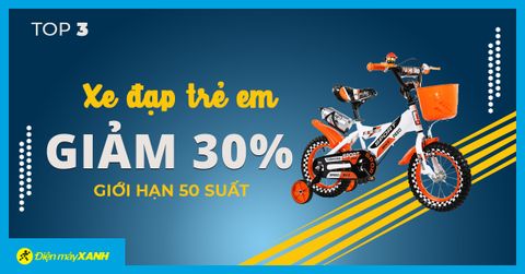Top 3 xe đạp trẻ em giảm khủng 30% từ ngày 15 -20/10 giới hạn 50 suất