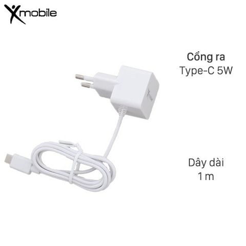 Sạc dây Type-C 1A 1 m Xmobile DS199-WB Trắng