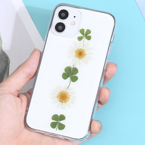 Ốp lưng iPhone 12 Mini Nhựa cứng viền dẻo Dry flower MEEKER CN200727 Cỏ bốn lá
