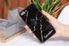 Ốp lưng iPhone 7/8+ cứng viền dẻo Tempered Glass COSANO SRM513 Vân Đen