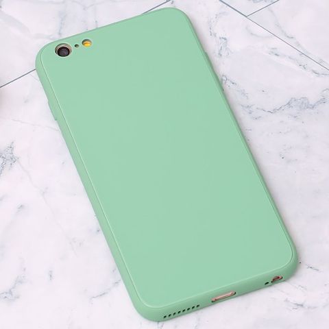 Ốp lưng iPhone 6/6s+ nhựa cứng viền dẻo Tempered Glass silk OSMIA Bạc Hà