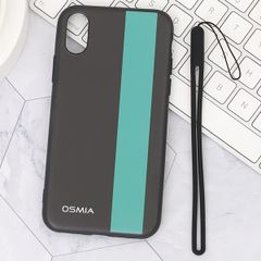  Ốp lưng iPhone X/Xs Nhựa dẻo UV Printing OSMIA CKTG413 Sọc xanh Đen 