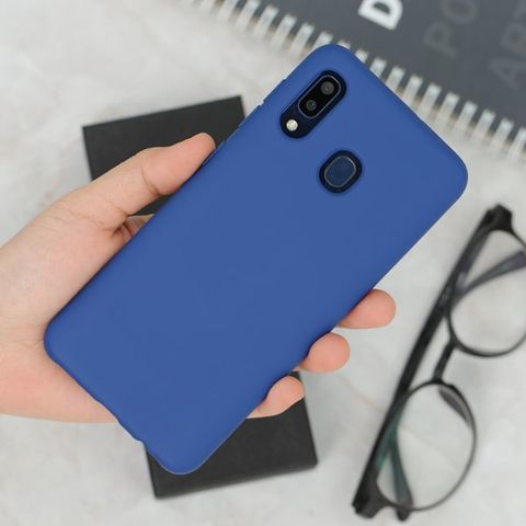 Ốp lưng Galaxy A30 nhựa dẻo Fake Silicon JM Navy