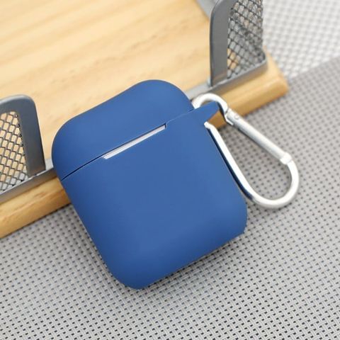 Túi đựng AirPods 1 & 2 silicone kèm móc JM AP02 Xanh