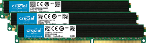 Crucial 12Gb Kit (4Gbx3) Ddr3 Pc3-10600 Registered Ecc 1.35V 512Meg X 72