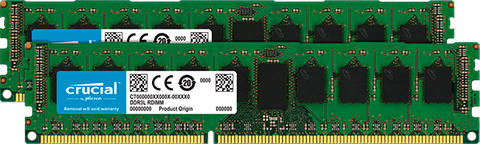 Crucial 16Gb Kit (8Gbx2) Ddr3 Pc3-12800 Registered Ecc 1.35V 512Meg X 72