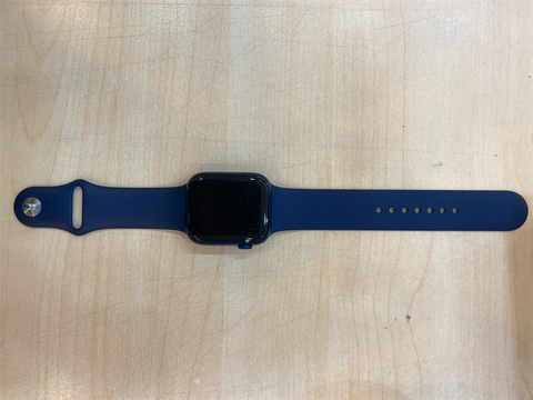 Apple Watch S6 GPS, 44mm Blue Aluminium Case with Deep Navy Sport Band - Regular (M00J3VN/A)