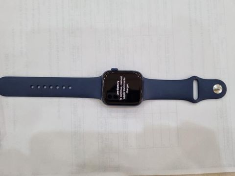 Apple Watch S6 GPS, 44mm Blue Aluminium Case with Deep Navy Sport Band - Regular (M00J3VN/A)