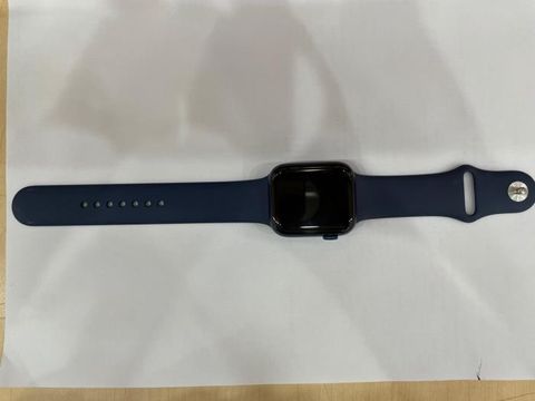 Apple Watch S6 GPS, 44mm Blue Aluminium Case with Deep Navy Sport Band - Regular (M00J3VN/A)