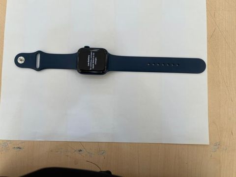 Apple Watch S6 GPS, 44mm Blue Aluminium Case with Deep Navy Sport Band - Regular (M00J3VN/A)