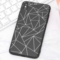  Ốp lưng iPhone XS Max nhựa cứng viền dẻo Glass printing JM 19G016 Đen Đường gold 