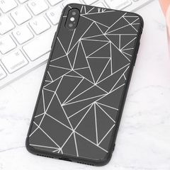  Ốp lưng iPhone XS Max nhựa cứng viền dẻo Glass printing JM 19G016 Đen Đường gold 