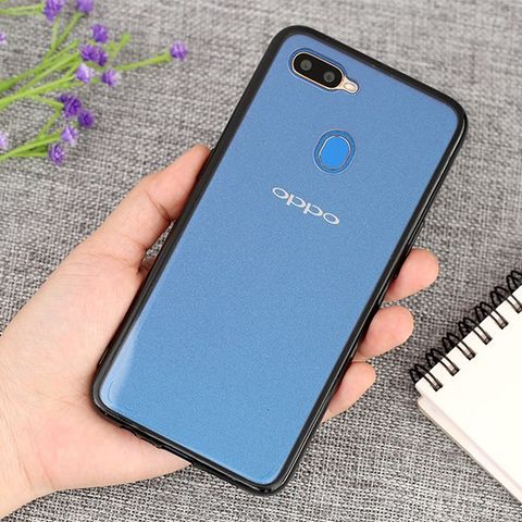 Ốp lưng Oppo A5s/A12 nhựa cứng viền dẻo DUO NEW JM Đen