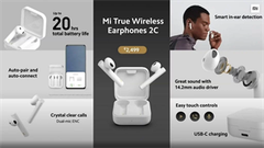  Xiaomi ra mắt tai nghe Mi True Wireless Earbuds 2C: Bluetooth 5.0, khử ồn khi đàm thoại, pin 20 giờ với giá 800 nghìn đồng 