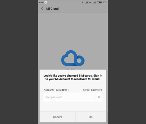 Xóa tài khoản micloud