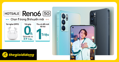 OPPO Reno6 5G | Tặng tai nghe OPPO W32 hoặc Trả góp 0%