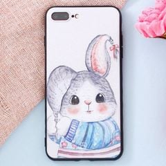  Ốp lưng iPhone 7 Plus - 8 Plus Nhựa dẻo Solid in hình II thỏ áo xanh 