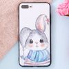 Ốp lưng iPhone 7 Plus - 8 Plus Nhựa dẻo Solid in hình II thỏ áo xanh