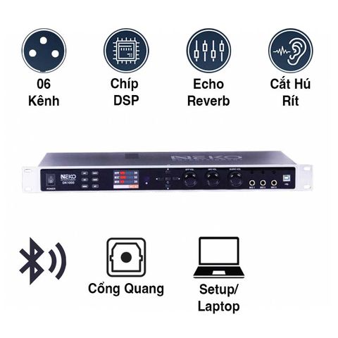 Vang Số Chỉnh Cơ Neko Dk1000, 6ch, Optical, Chống Hú 98%