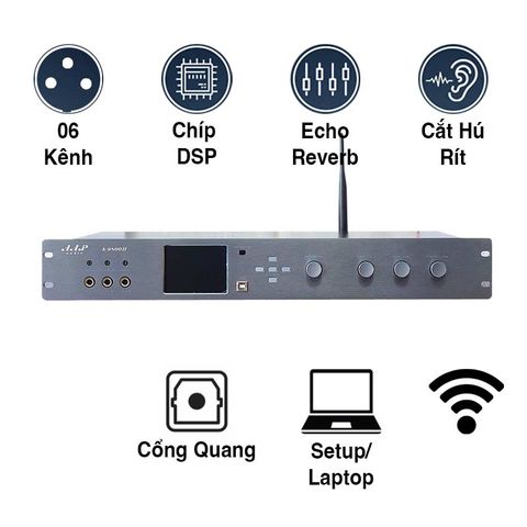 Vang Số Karaoke Aap K9800ii, Chống Hú Rít, 6ch, Optical
