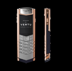  Vertu Signature Red Gold Handset Navy Calf 