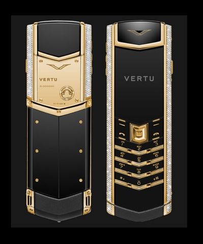 Vertu Signature S Yellow Gold Full Pave Baguette Diamonds