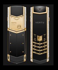  Vertu Signature S Yellow Gold Full Pave Baguette Diamonds 