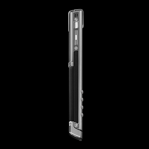 Vertu Signature Stainless Steel Black Leather