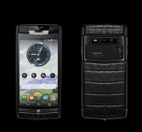 Vertu Signature Touch Pure Jet Alligator Diamonds