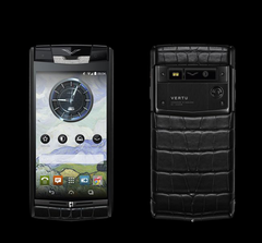  Vertu Signature Touch Pure Jet Alligator Diamonds 