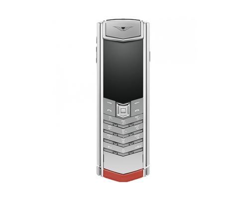 Vertu Stainless Steel Madeira Red Leather