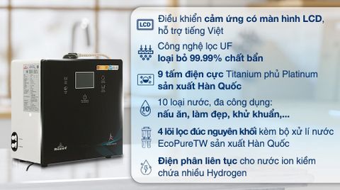 Máy lọc nước điện giải ion kiềm ROBOT IonPrince 910X 4 lõi 9 tấm điện cực