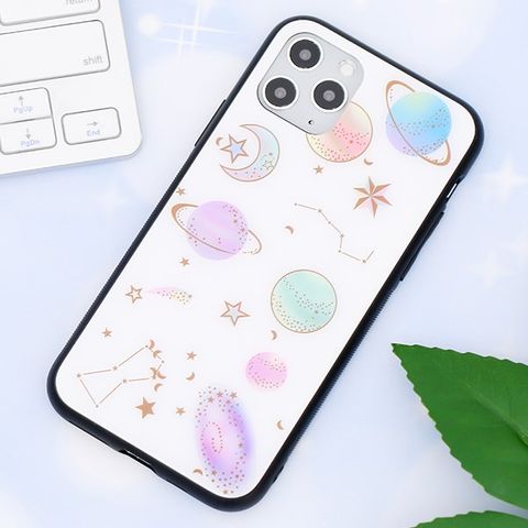 Ốp lưng iPhone 11 Pro nhựa cứng viền dẻo Tempered glass OSMIA CKAC396 Thiên hà
