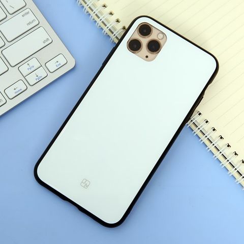 Ốp lưng iPhone 11 Pro Max Nhựa cứng viền dẻo Glass Duo JM Trắng