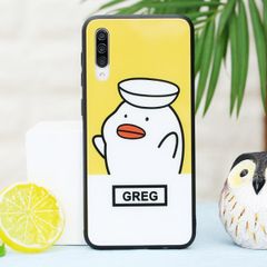  Ốp lưng Galaxy A30s Nhựa cứng viền dẻo Tempered glass OSMIA Greg Vàng 