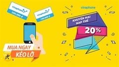  Ưu đãi hấp dẫn: Vinaphone tặng thêm 20% giá trị thẻ cào khi nạp thẻ, diễn ra chỉ trong 1 ngày 24/12 mà thôi 