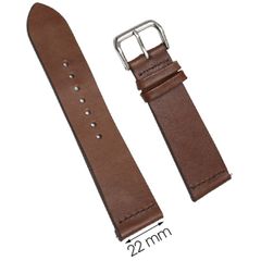  Dây da đồng hồ DVM2K3 Nâu đậm size 22mm 