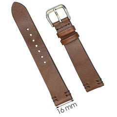  Dây da đồng hồ size 16 mm nâu đậm DVM2K6 