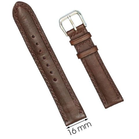 Dây da đồng hồ size 16 mm nâu đậm DVM6K1