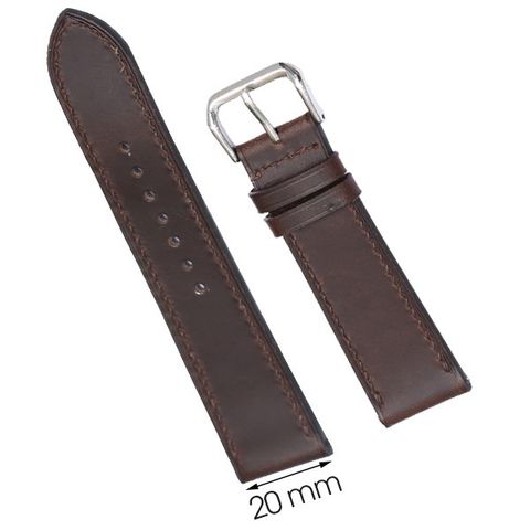 Dây da đồng hồ size 20 mm nâu đậm SAM1K1