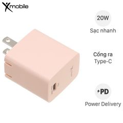  Adapter Sạc Type C PD 20W Xmobile TC20P Hồng 