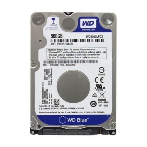 Ổ Cứng Laptop Hdd Wd Blue 500gb 2.5″ Sata 3 Wd5000lpcx