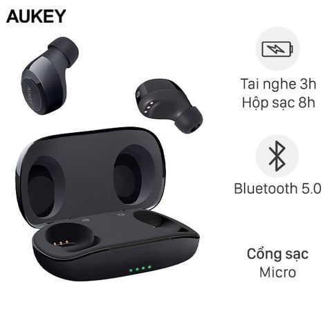 Tai nghe Bluetooth True Wireless Aukey EP-T16S Đen