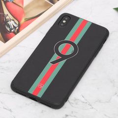  Ốp lưng iPhone XS Max nhựa cứng viền dẻo Glass printing JM 19G016 Đen GC 