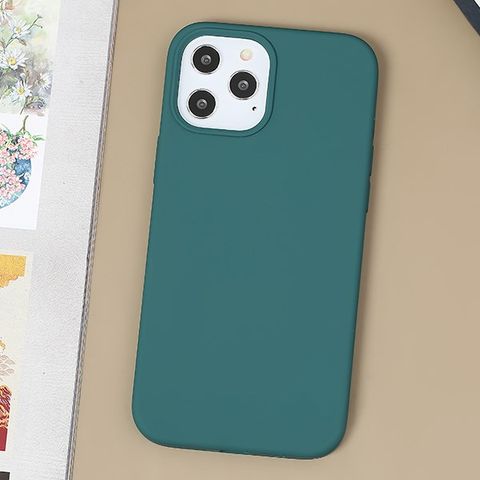 Ốp lưng iPhone 12 Pro Max Nhựa cứng viền dẻo Liquid Silicone Case COSANO Lục Lam