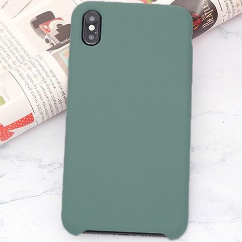 Ốp lưng iPhone XS Max nhựa dẻo LIQUID SILICONE B JM Xanh cây thông