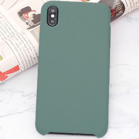 Ốp lưng iPhone XS Max nhựa dẻo LIQUID SILICONE B JM Xanh cây thông