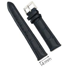  Dây da đồng hồ size 14 mm xanh dương G072 