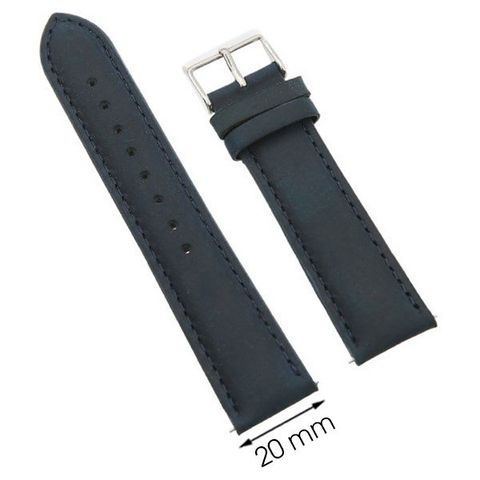 Dây da đồng hồ size 20 mm xanh dương G027
